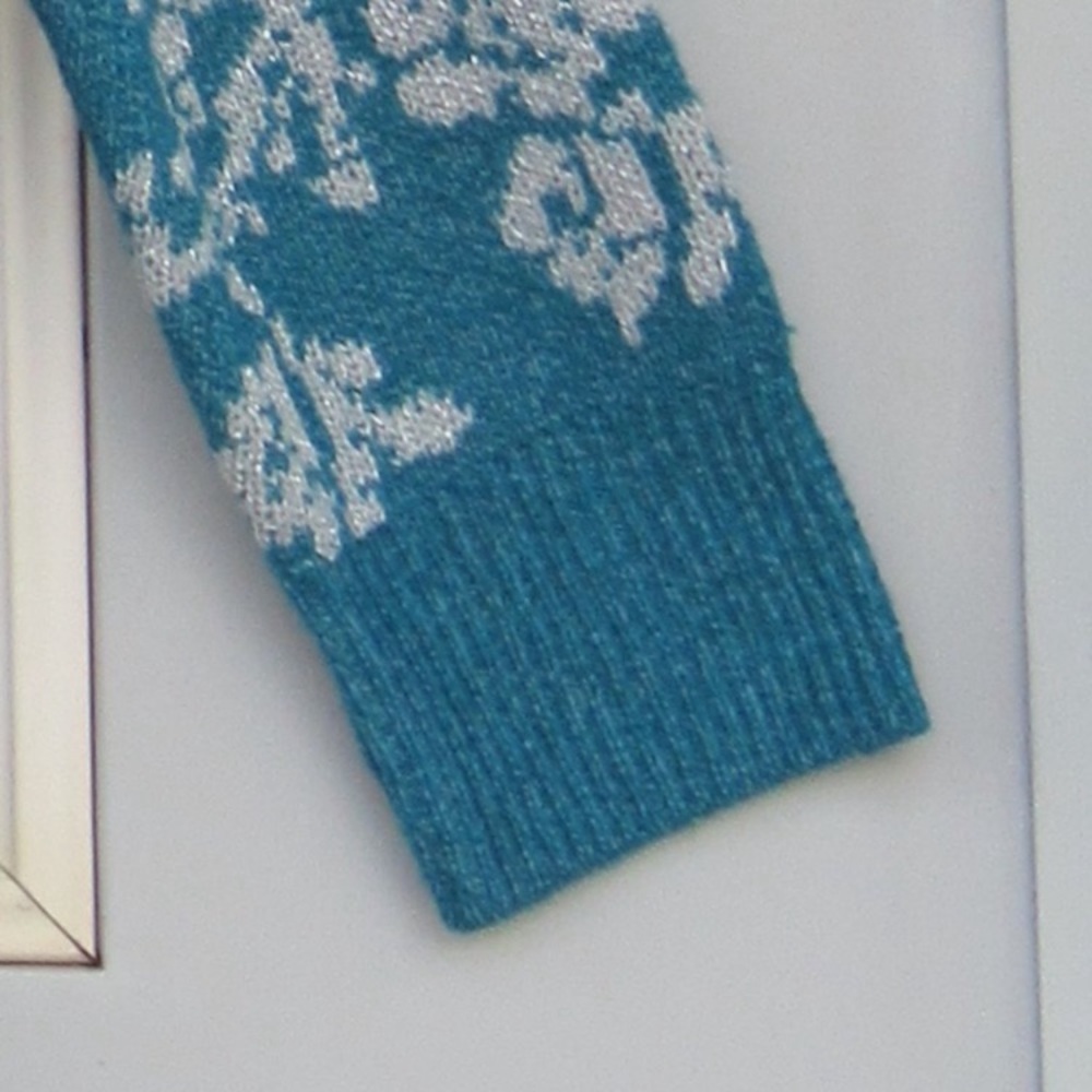 Last Chance ❌ Croft & barrow floral like print w metallic accent sweater 1X - Picture 8 of 13